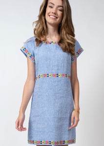 Uncle Frank Pops of Color Linen Dress