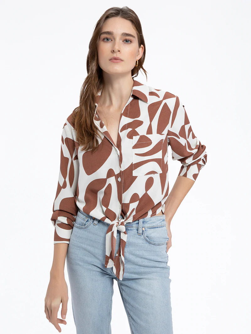 Sanctuary Clothing Girlfriend Tie Shirt Lion River