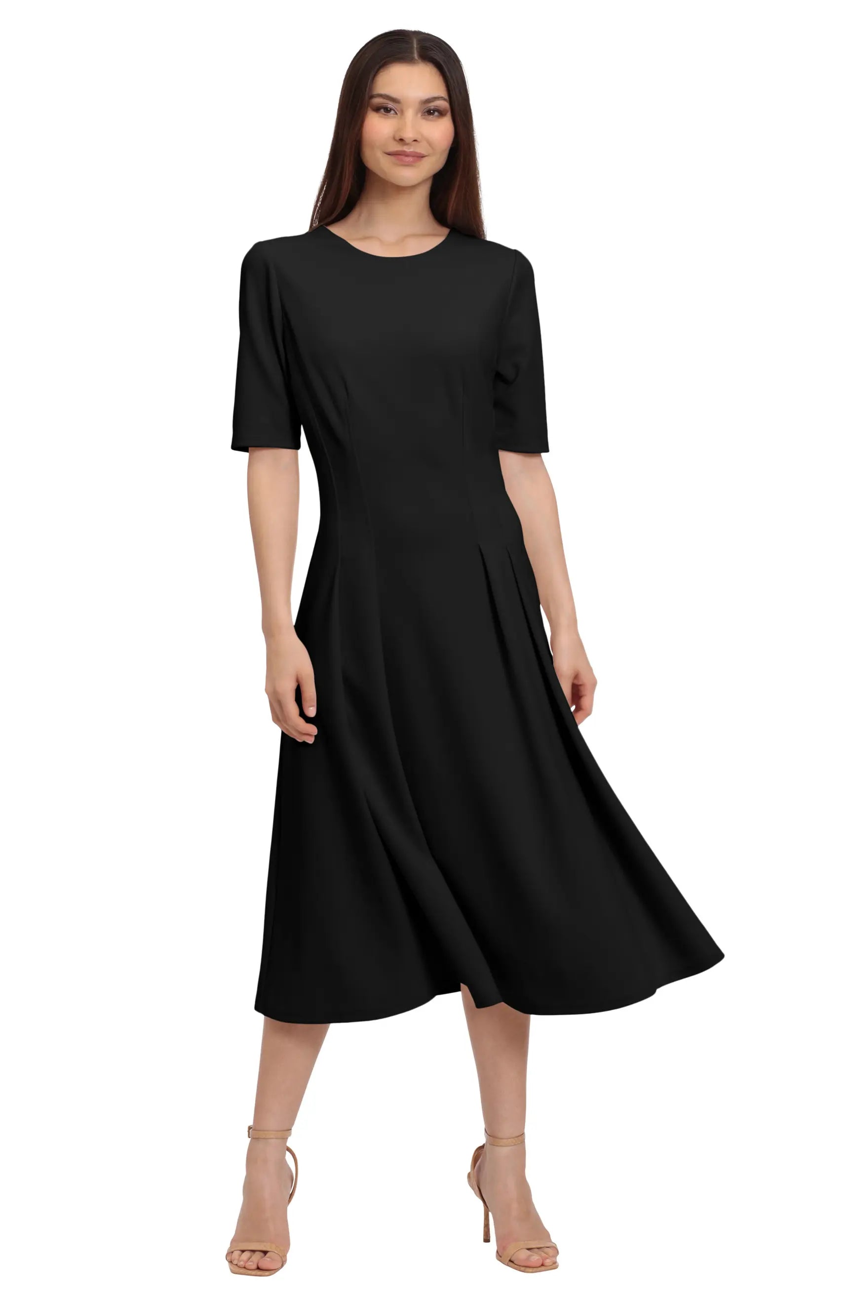 Maggy London Double Pleat A-Line Midi Dress – Trendy Twist Maggy London Double Pleat A-Line Midi Dress – Trendy Twist