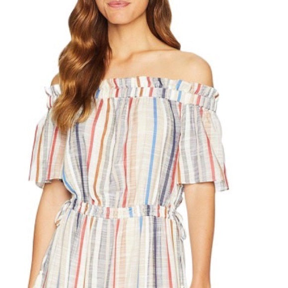 1. State Stripe Off Shoulder Stripe Maxi Dress (Gypsy Night)