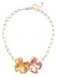 Zenzii Metallic Flower Chain Collar Necklace Jewelry