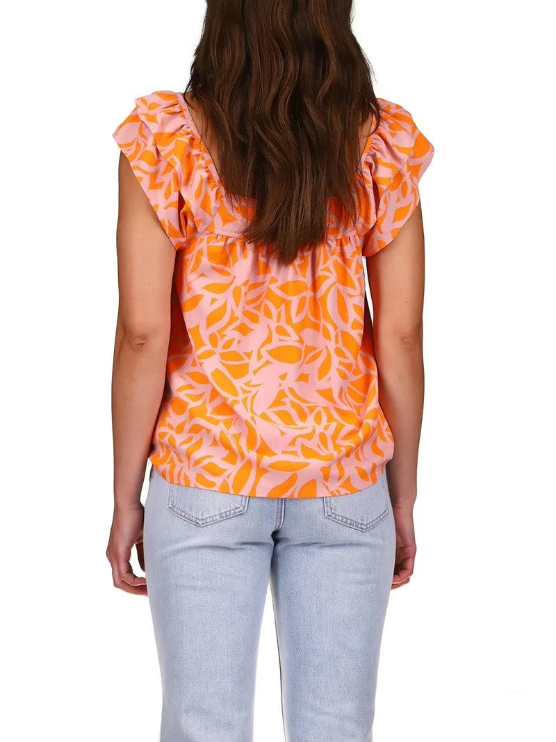 Sanctuary Clothing Soft Ruffle Cami-Tangerine Stencil