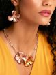 Zenzii Metallic Flower Chain Collar Necklace Jewelry
