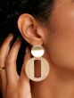 Zenzii Gold And Marbled Resin Link Drop Earring